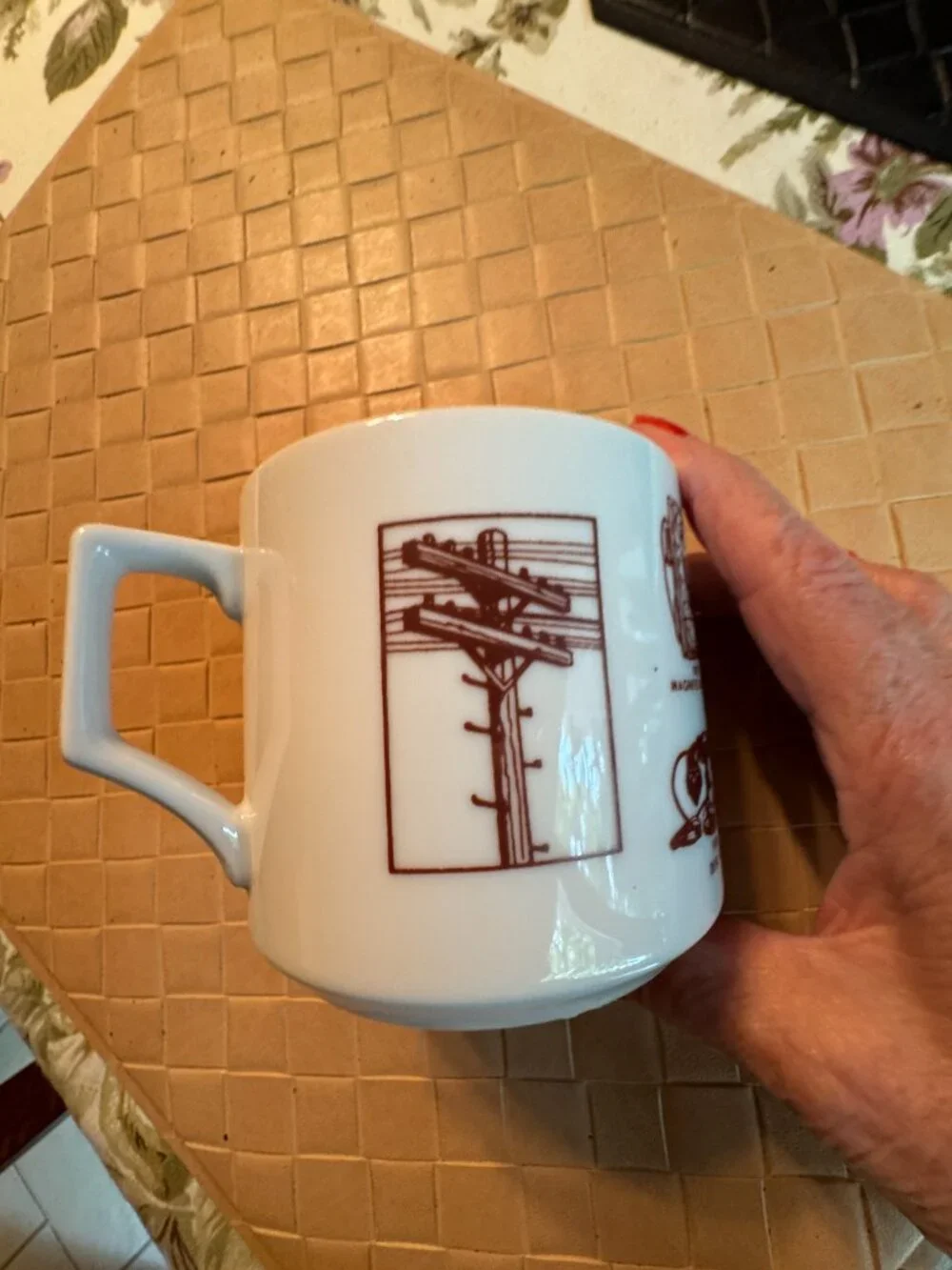 Ceramic Mug with History of Telephones and Year from 1876-1928 12 oz